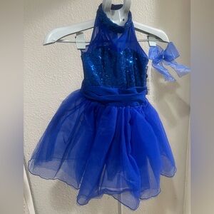 Blue Sequin Kids Costume Dress